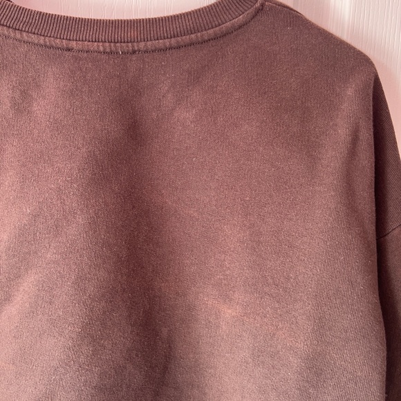 Zara Brown Crop Sweatshirt - Picture 4 of 5
